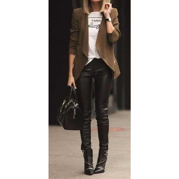 Kate Spade Estella Black Leather Pants - Picture 1 of 7